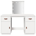 vidaXL Ensemble de coiffeuse avec LED Blanc Bois de pin solide
