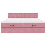 vidaXL Cadre de lit ottoman avec matelas rose 200x200 cm velours
