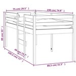 vidaXL Lit haut sans matelas blanc 75x190 cm bois de pin massif