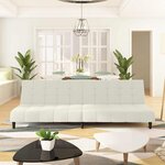 vidaXL Canapé-lit à 2 places crème velours