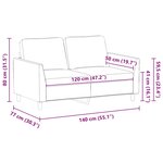vidaXL Canapé à 2 places Gris 120 cm Similicuir