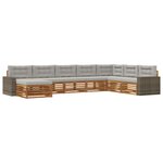 vidaXL Ensemble de canapés d'extérieur 8 pc Naturel et gris clair