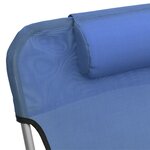vidaXL Chaises longues pliables lot de 2 bleu textilène et acier