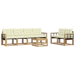vidaXL Ensemble de canapés d'extérieur 7 pc Blanc et crème