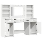 Ensemble de coiffeuse 3 pièces vidaXL en bois d'ingénierie blanc
