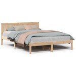 vidaXL Cadre de lit en bois de pin 140x200 Naturel Bois de pin