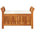 vidaXL Banc de rangement de jardin avec coussin 91 cm Bois d'acacia