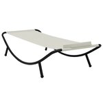 vidaXL Lit de jardin crème 200x90 cm acier