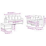 vidaXL Ensemble de canapés 3 Pièces avec coussins Rouge bordeaux Tissu