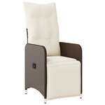 vidaXL Set de salle à manger de jardin de 9 pièces avec coussins marron en poly rattan