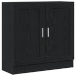 vidaXL Meuble à livres en chêne noir - 82 5 x 30 5 x 80 cm - Bois d'ingénierie
