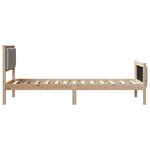vidaXL Cadre de lit avec tête de lit Marron et gris clair 90 x 200 cm