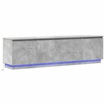 vidaXL Meuble TV avec LED Gris béton 180 x 38 x 49 cm