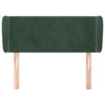 vidaXL Tête de lit avec oreilles Vert foncé 103x23x78/88 cm Velours