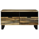 vidaXL Table basse Marron et Noir 80 x 54 x 40 cm Bois d'acacia massif