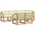 vidaXL Ensemble de canapés d'extérieur 7 pc Blanc et crème Polyester