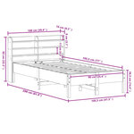 vidaXL Cadre de lit sans matelas cire marron 90x190 cm bois pin massif