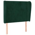 vidaXL Tête de lit avec oreilles Vert foncé 93x23x118/128 cm Velours