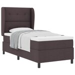 vidaXL Lit à ressorts avec matelas Marron foncé 90 x 190 cm tissu