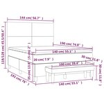 vidaXL Sommier à lattes de lit avec matelas Blanc 140x190cm Similicuir