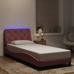 vidaXL Cadre de lit avec lumières LED rose 80x200 cm velours