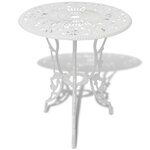vidaXL Jeu de bistro 3 Pièces Aluminium coulé Blanc