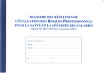 Registre résultats évaluation des riques Professionnels 210X297 60 Pages ELVE
