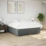 vidaXL Cadre de lit sans matelas gris foncé 200x200 cm tissu
