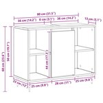 vidaXL Cabinet de salle de bain Noir 80 x 33 x 60 cm Bois d'ingénierie