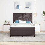 vidaXL Lit à ressorts avec matelas Marron foncé 140 x 190 cm tissu