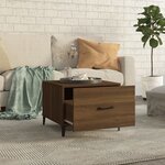 vidaXL Table basse avec pieds en métal Chêne marron 50x50x40 cm