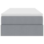 vidaXL Lit avec rangement et matelas Gris clair 90 x 190 cm Polyester