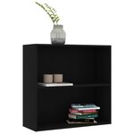 Vidaxl bibliothèque à 2 niveaux noir 80x30x76 5 cm aggloméré