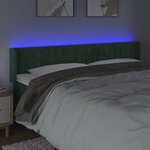 vidaXL Tête de lit à LED Vert foncé 183x16x78/88 cm Velours