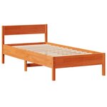 vidaXL Lit bibliothèque sans matelas cire marron 75x190 cm pin massif