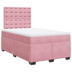 vidaXL Sommier à lattes de lit avec matelas rose 120x190 cm velours