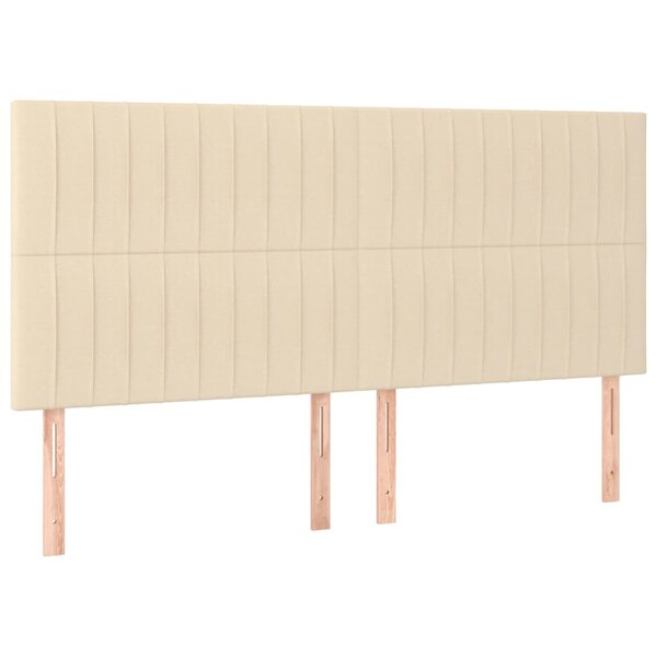 vidaXL Têtes de lit 4 Pièces Crème 80x5x78/88 cm Tissu