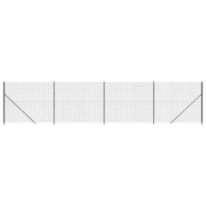 vidaXL Clôture en treillis métallique avec bride anthracite 1 4x10 m