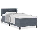 Lit à ressort vidaXL avec matelas gris foncé 90x190 cm en velours