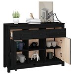 vidaXL Buffet Noir 100x35x74 5 cm Bois massif de pin