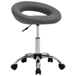 vidaXL Chaise de travail roulante Gris Similicuir