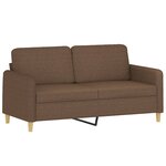 vidaXL Ensemble de canapés 3 Pièces avec coussins marron tissu