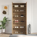 vidaXL Armoire à chaussures Chêne artisanal 80x35 5x180 cm Bois d'ingénierie