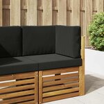vidaXL Coussin de canapé d'extérieur 3 Pièces Noir Polyester