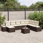 vidaXL Ensemble de canapé de jardin 9 Pièces 319 x 209 x 85 cm Poly rotin