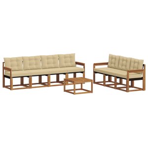 vidaXL Ensemble de canapés d'extérieur 8 pc Naturel et Beige