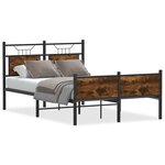vidaXL Cadre de lit sans matelas chêne fumé 120x190 cm bois ingénierie