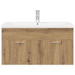 vidaXL Meuble lavabo et bassin intégré chêne artisanal bois ingénierie