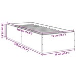 vidaXL Cadre de lit sans matelas noir 75x190 cm bois ingénierie