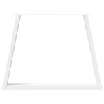 vidaXL Pieds de table à manger en forme de V  2 pièces  blanc  100 x (72-73 3) cm  acier